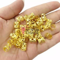 Inele din metal pentru codite afro RNG28EE Aurii, Set 30 bucati